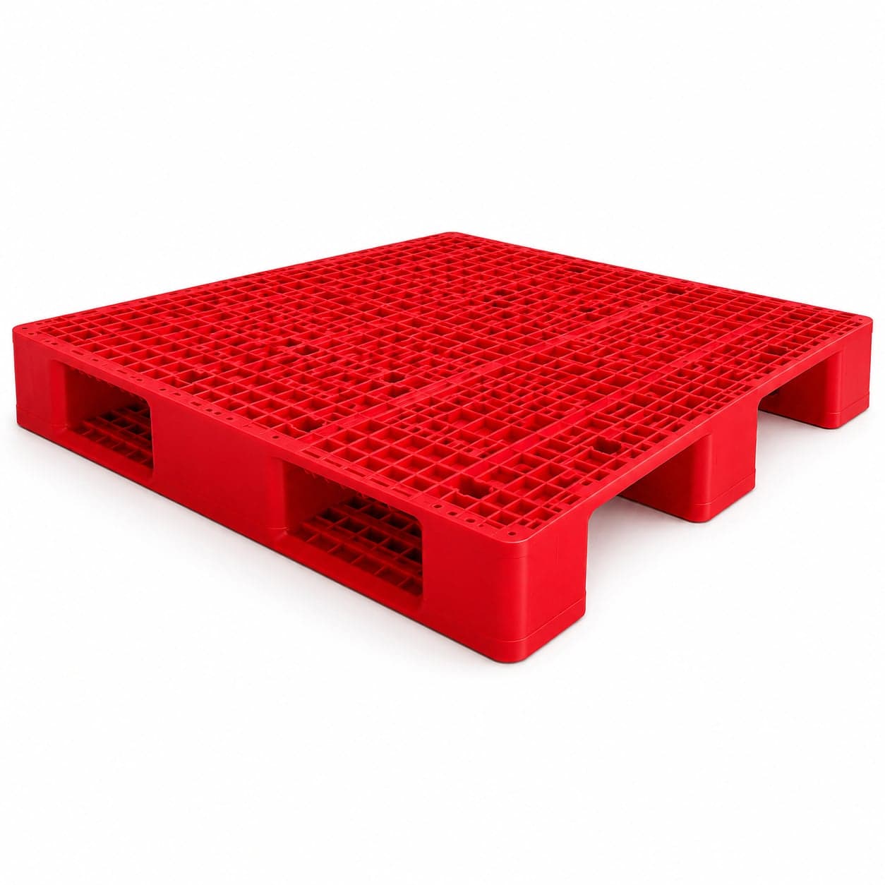 Palette plastique rouge 3 semelles 120x100 cm — PALIVO Maroc